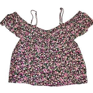 Plus Floral crop with buttons size XXXL